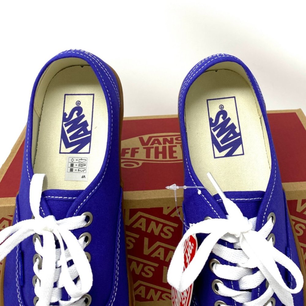 🌿Sale🌿 Vans Authentic Gum Spectrum Blue Canvas Sneakers Men's Size VN0A348A3ZE - Picture 3 of 11